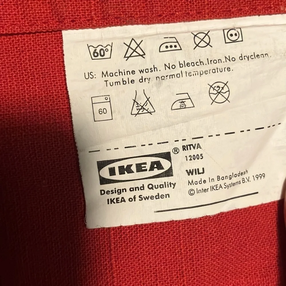 🌈 IKEA 100% cotton napkins 17 x 17 1999 red set of 6